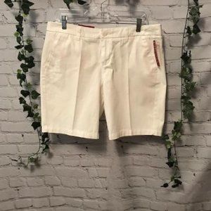 White Flat Front Bermuda Shorts - NWT